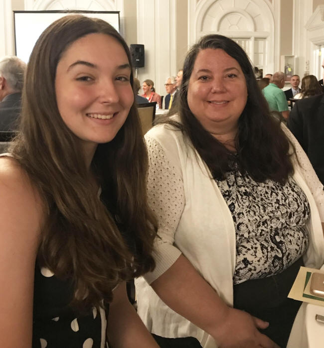 Madison Krochina poses for a picture after receiving her Adirondack Area School Boards (AASBA) Community Service Award.