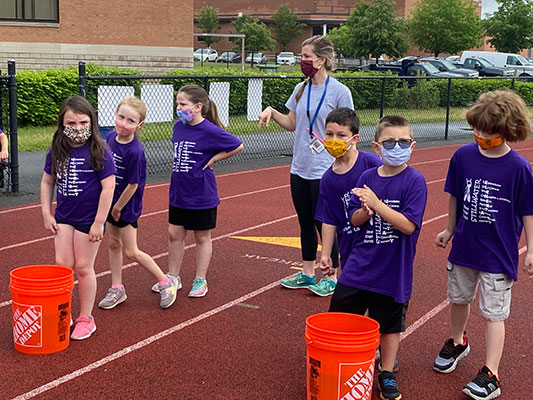 students on the running track