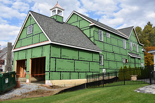 exterior view of home under construction