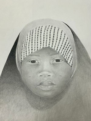 student-created portrait of a Nigerian child