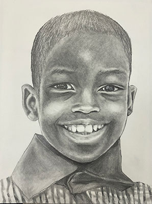 student-created portrait of a Nigerian child