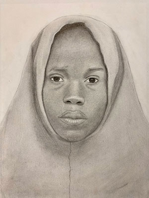 student-created portrait of a Nigerian child