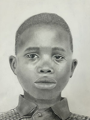 student-created portrait of a Nigerian child