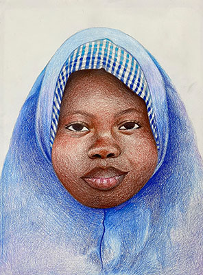 student-created portrait of a Nigerian child