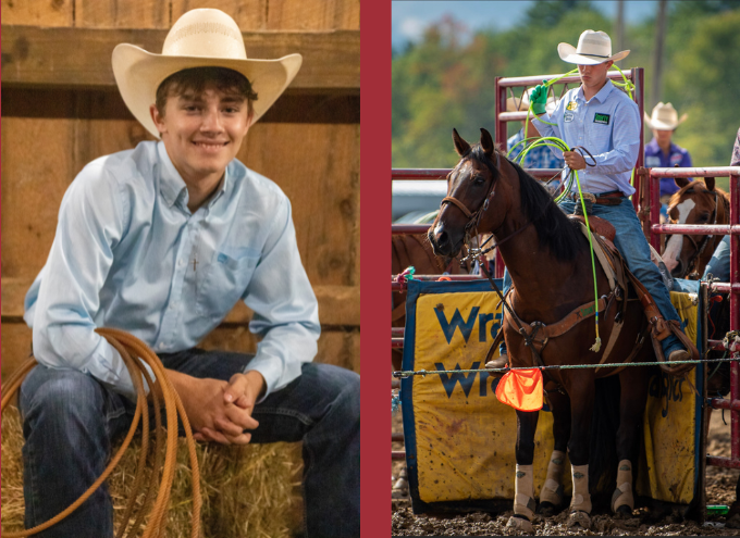 Caleb Dunn portrait and riding his horse
