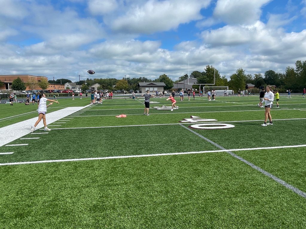 students playing outside.