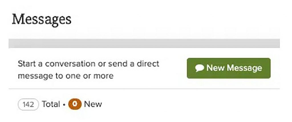 ParentSquare messages menu. Green button that says "New Message."