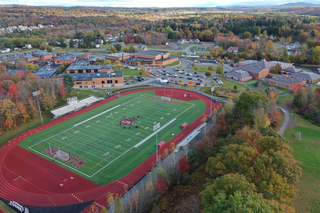 A Track field with football field in the center