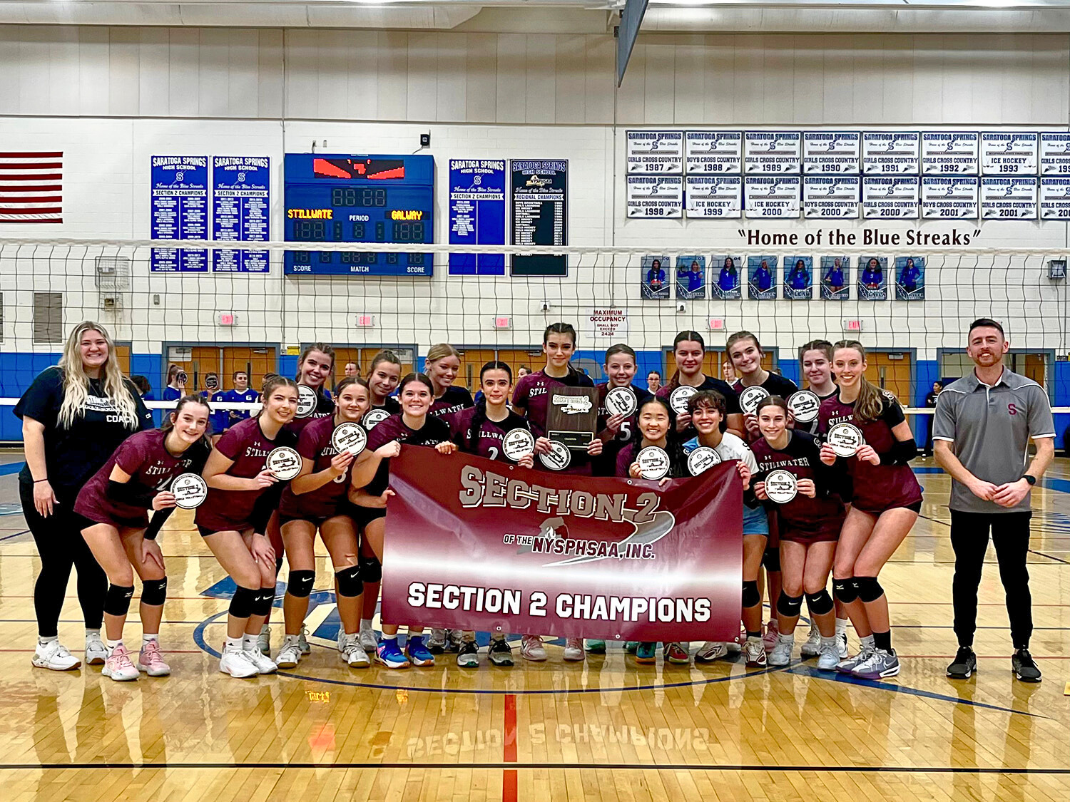 girls varsity volleyball team sectional champions