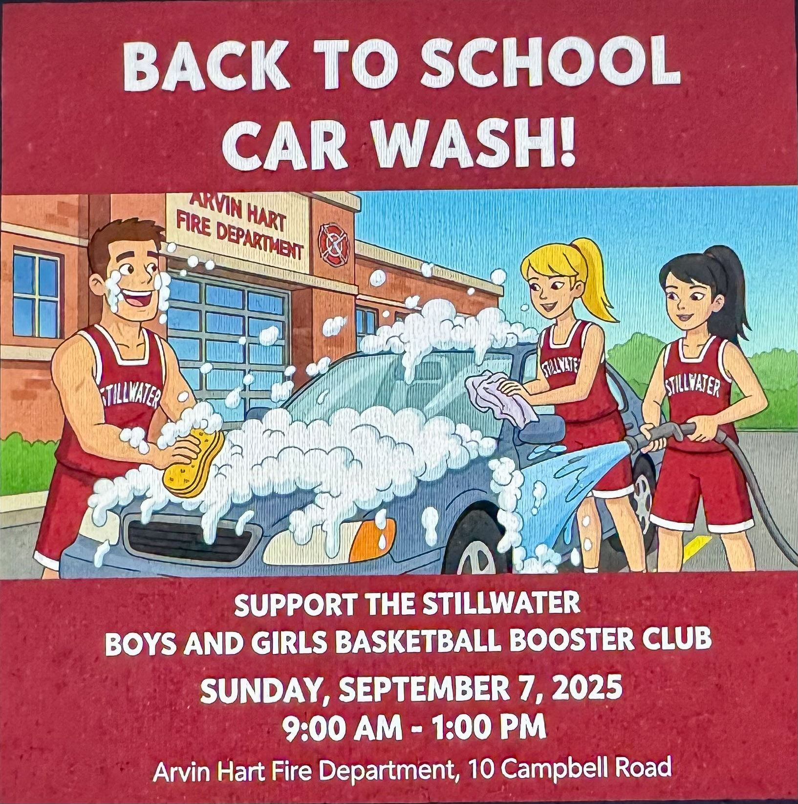 Support Stillwater basketball at the Back-to-School Car Wash on Sept. 7