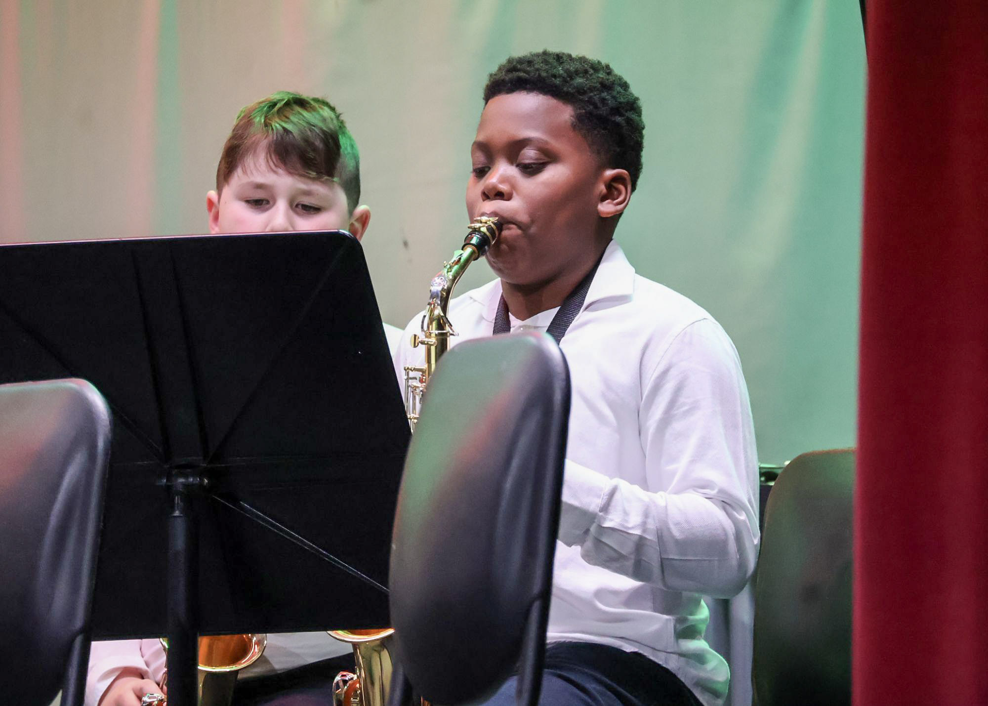 young students doing crafts