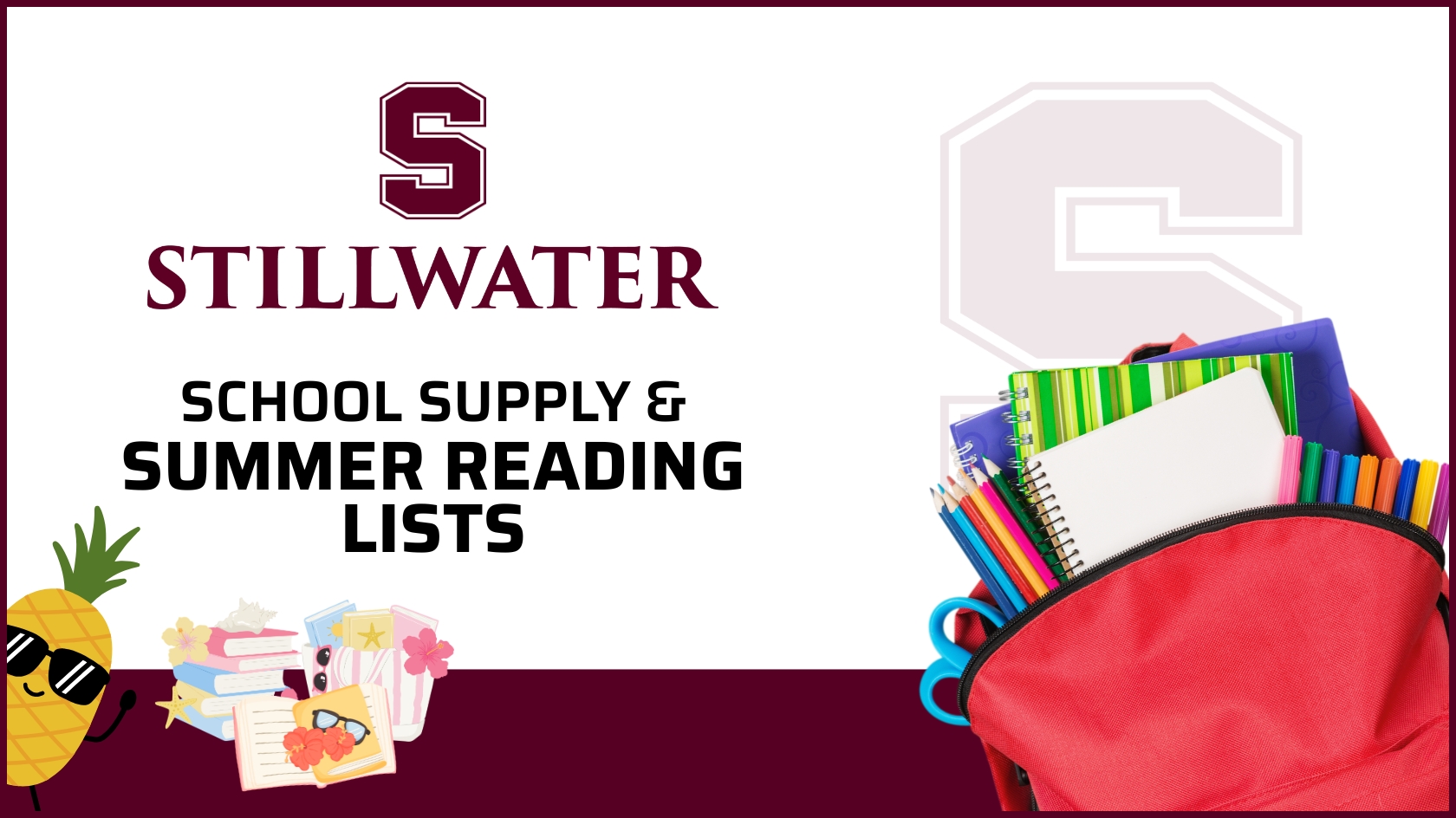 View 2026-27 school supply and summer reading lists