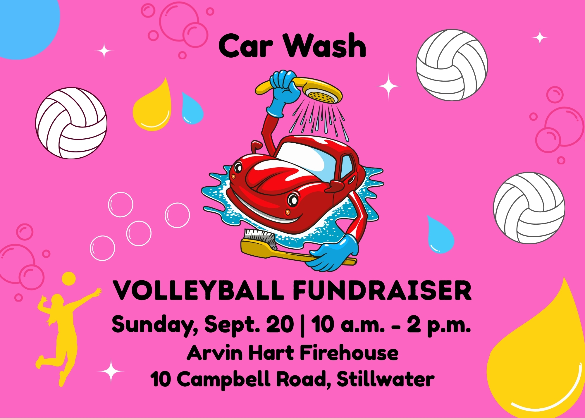 Support Stillwater volleyball at their car wash fundraiser on Sept. 20